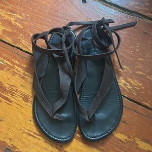 The Row suede lace up sandals